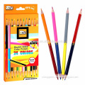 7inch color pencil with double color for drawing with paper box packing hot selling in super market